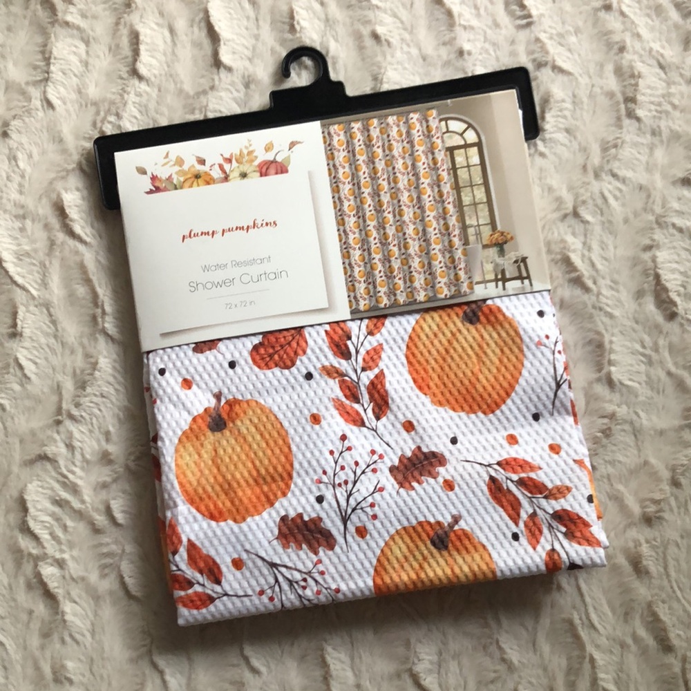 Pumpkin Print Water Resistant Shower Curtain - Picture 8 of 8